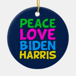 Peace Kärlek Biden Harris Julgransprydnad Keramik