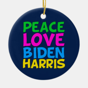Peace Kärlek Biden Harris Julgransprydnad Keramik