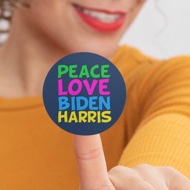 Peace Kärlek Biden Harris Runt Klistermärke (Skapare uppladdad)