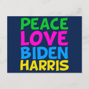 Peace Kärlek Biden Harris Vykort
