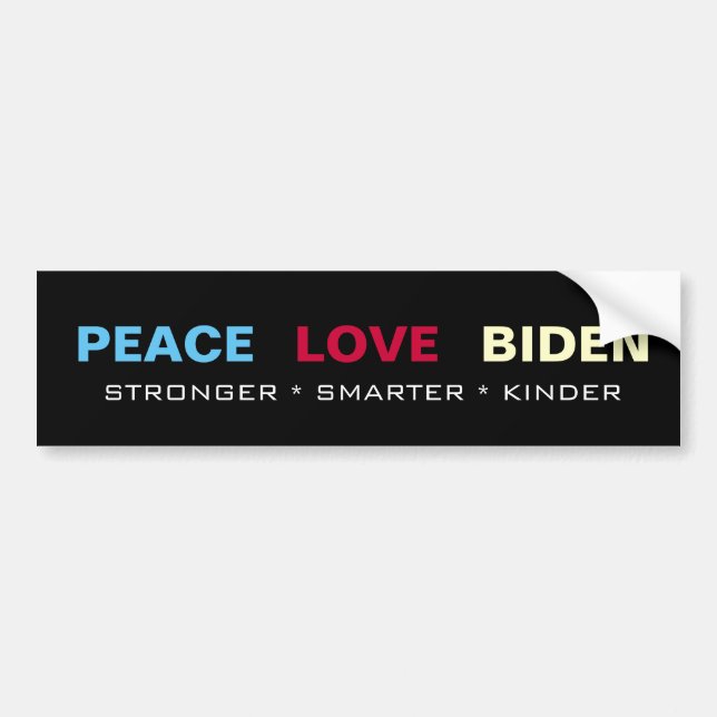 Peace KÄRLEK BIDEN Starkare Smarter Kinder Bildekal (Framsidan)