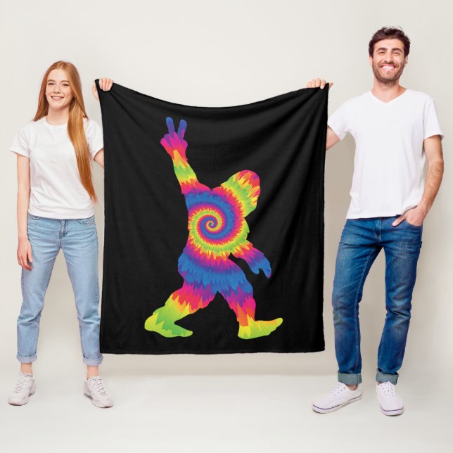 Peace Kärlek Bigfoot - Bigfoot Älskare Fleecefilt (På plats)