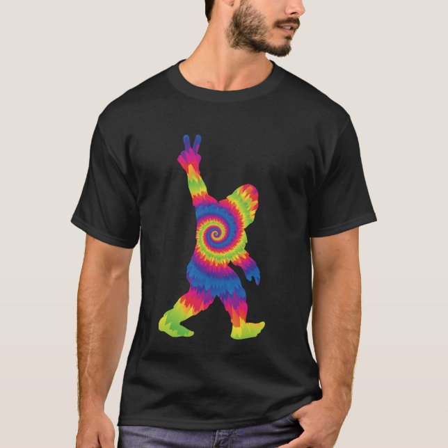 Peace Kärlek Bigfoot - Bigfoot Älskare T Shirt (Framsida)