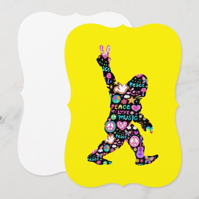 Peace Kärlek Bigfoot Hippie Funny Bigfoot Älskare (Fram/baksida)