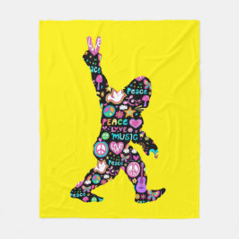 Peace Kärlek Bigfoot Hippie Funny Bigfoot Älskare Fleecefilt