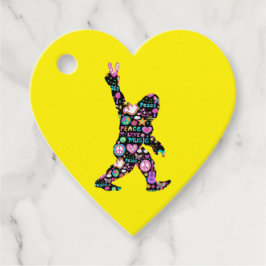 Peace Kärlek Bigfoot Hippie Funny Bigfoot Älskare Gåvor Etiketter