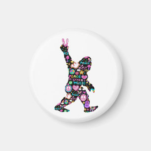 Peace Kärlek Bigfoot Hippie Funny Bigfoot Älskare Magnet