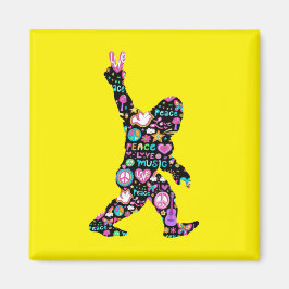 Peace Kärlek Bigfoot Hippie Funny Bigfoot Älskare Magnet