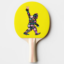 Peace Kärlek Bigfoot Hippie Funny Bigfoot Älskare Pingisracket