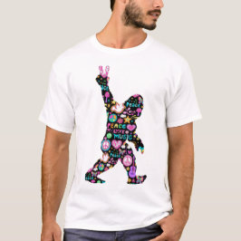 Peace Kärlek Bigfoot Hippie Funny Bigfoot Älskare T Shirt