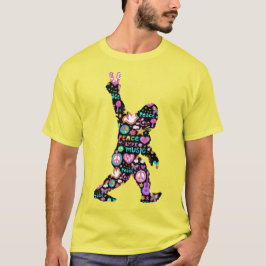 Peace Kärlek Bigfoot Hippie Funny Bigfoot Älskare T Shirt