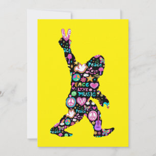 Peace Kärlek Bigfoot Hippie Funny Bigfoot Älskare Tack Kort