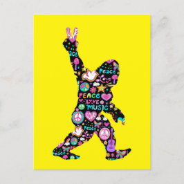 Peace Kärlek Bigfoot Hippie Funny Bigfoot Älskare Vykort