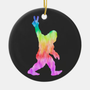 Peace Kärlek Bigfoot Julgransprydnad Keramik