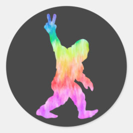 Peace Kärlek Bigfoot Runt Klistermärke