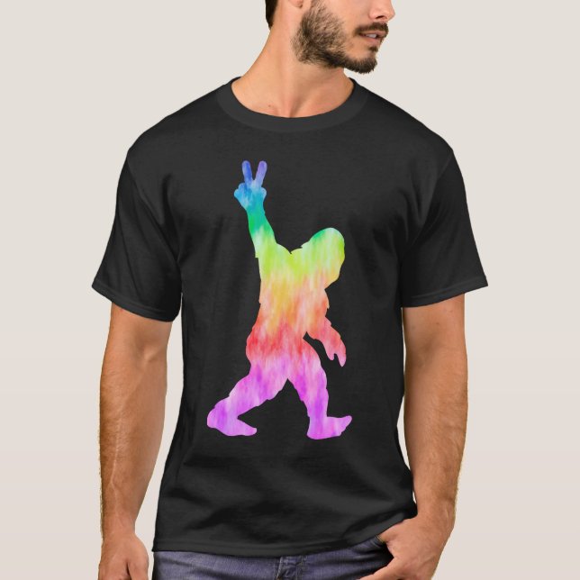 Peace Kärlek Bigfoot T-Shirt (Framsida)