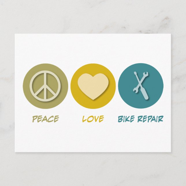 Peace Kärlek Bike Repair Vykort (Framsida)
