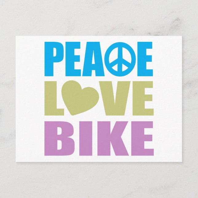 Peace Kärlek Bike Vykort (Framsida)