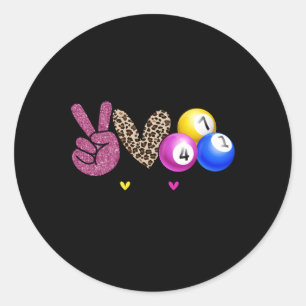 Peace Kärlek Bingo Bingo Player Bingo Enthusiast Runt Klistermärke