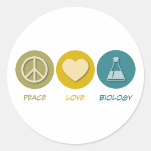 Peace Kärlek biologi Runt Klistermärke