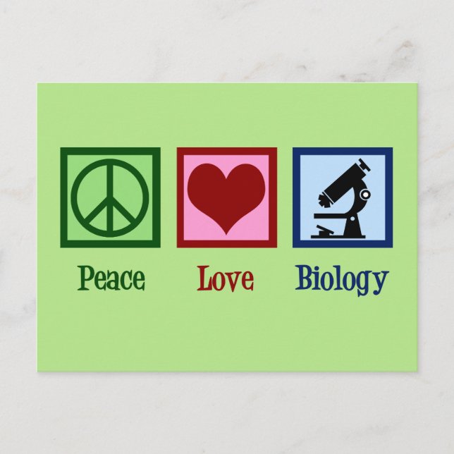 Peace Kärlek biologi Vykort (Framsida)