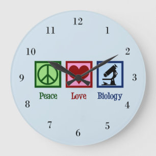 Peace Kärlek Biology Classroom Stor Klocka