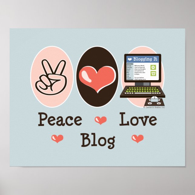 Peace Kärlek Blogg Poster (Framsidan)