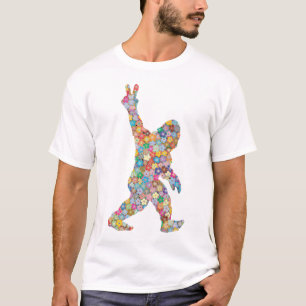 Peace Kärlek Blommigt Bigfoot T Shirt