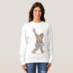 Peace Kärlek Blommigt Bigfoot T Shirt