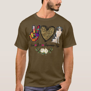 Peace Kärlek Blommigt Japanska Chin Mamma Hund Mam T Shirt