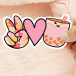 Peace Kärlek Boba Bubble Tea Cute och Funny Klistermärken<br><div class="desc">För bubbelteet älskare är detta vackra boba-dekal perfekt för vattenflaskor,  bärbara datorer med mera!</div>