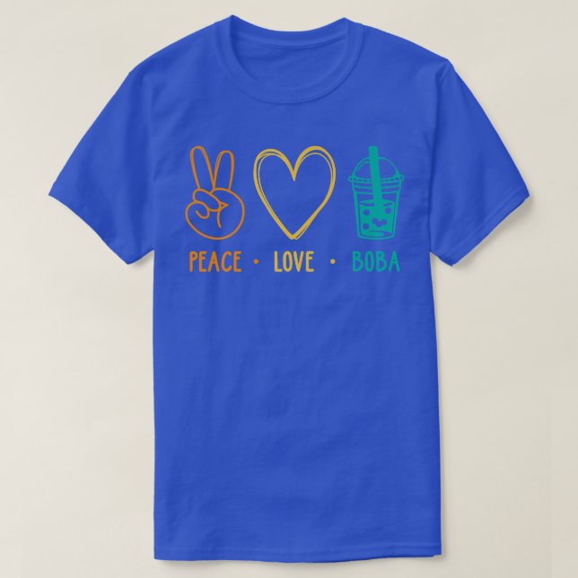 Peace Kärlek Boba Graphic Tea Älskare Tea Drinker  T Shirt (Design framsida)