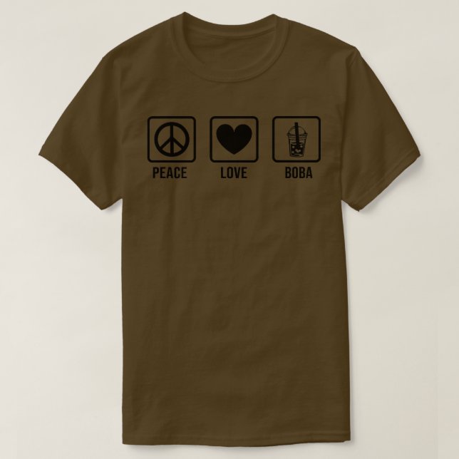 Peace Kärlek Boba Graphic Tea Älskare Tea Drinker  T Shirt (Design framsida)