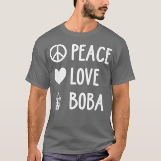 Peace Kärlek Boba Graphic Tea Älskare Tea Drinker  T Shirt