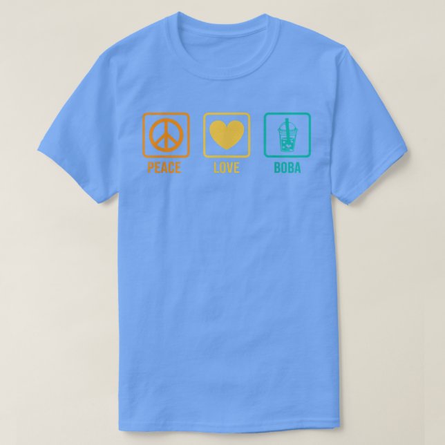 Peace Kärlek Boba Graphic Tea Älskare Tea Drinker  T Shirt (Design framsida)