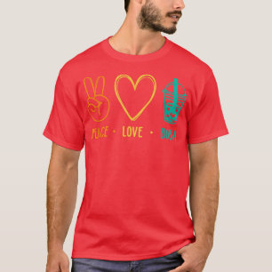 Peace Kärlek Boba Graphic Tea Älskare Tea Drinker T Shirt