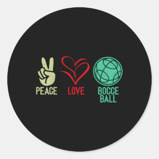 Peace Kärlek Bocce Boll Runt Klistermärke
