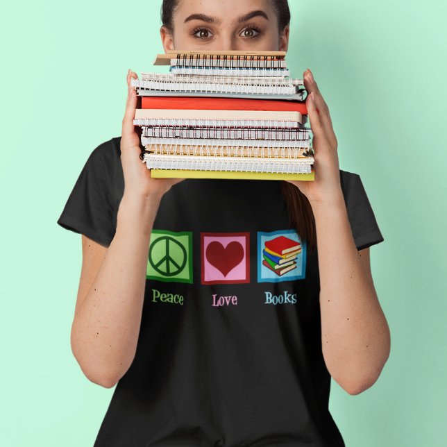 Peace Kärlek Bokar Cute Librarian T-shirt (Skapare uppladdad)