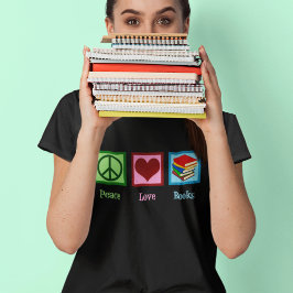 Peace Kärlek Bokar Cute Librarian Tee