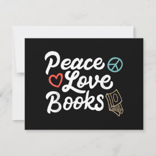 Peace Kärlek Bokar Geeky & Cute Reading