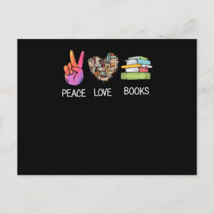 Peace kärlek bokar vykort