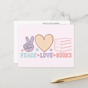 Peace Kärlek Bokar vykort