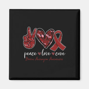 Peace kärlek botar Brain Aneurysm Awareness Månad Magnet