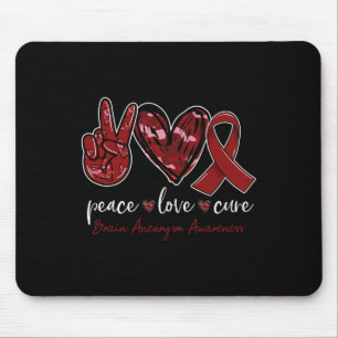 Peace kärlek botar Brain Aneurysm Awareness Månad Musmatta