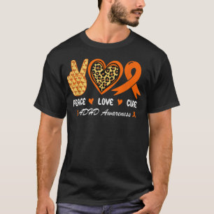 Peace kärlek botar den nationella ADHD-medvetenhet T Shirt