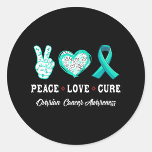Peace Kärlek botar Ovarian Cancer manar Runt Klistermärke