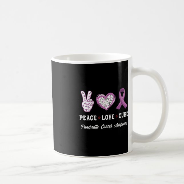 Peace Kärlek botar Pancreatic Cancer-medvetandet m Kaffemugg (Höger)