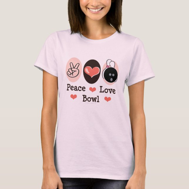 Peace Kärlek Bowl Organic Tee Shirt (Framsida)