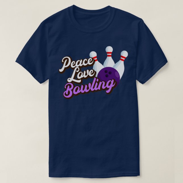Peace Kärlek Bowling 2 T Shirt (Design framsida)
