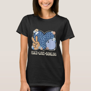 Peace Kärlek Bowling Älskare Leopard Print Girls C T Shirt